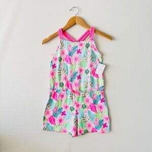 Tommy Bahama Kids Girl Shorts Jumper Floral Pink Size 10/12 Spring Summer Casual